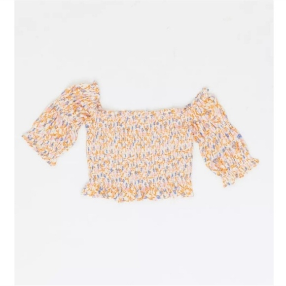 URBAN OUTFITTERS * daydreamer smocked off the shoulder floral print blouse - Picture 6 of 7